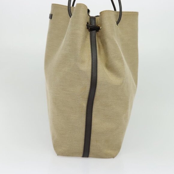 GUCCI Canvas Leather Tote Bag Outlet Beige Gold 257271 Auth 137667 - Picture 4 of 16